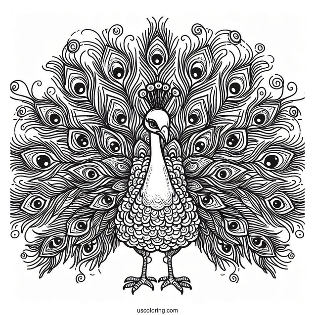 Majestic Peacock Showing Off Feathers