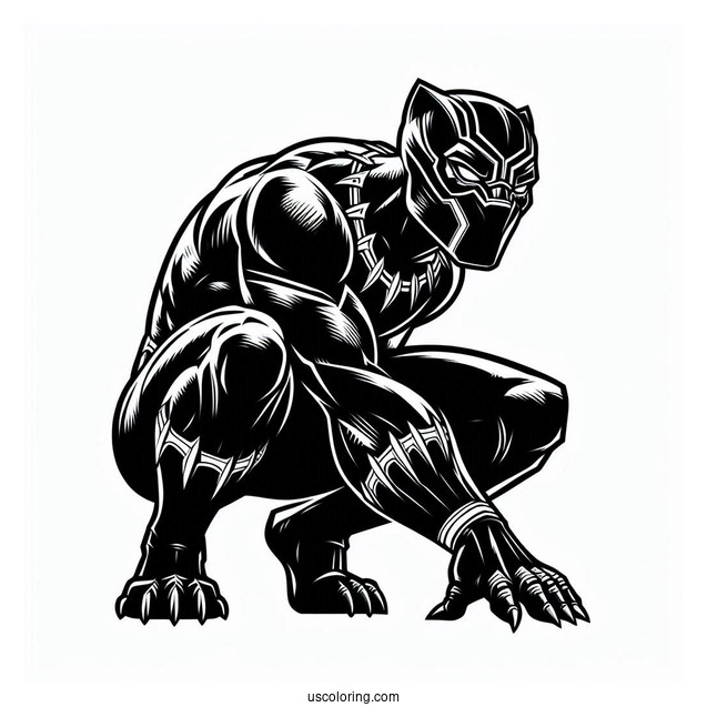 Black Panther With The Avengers Coloring Page