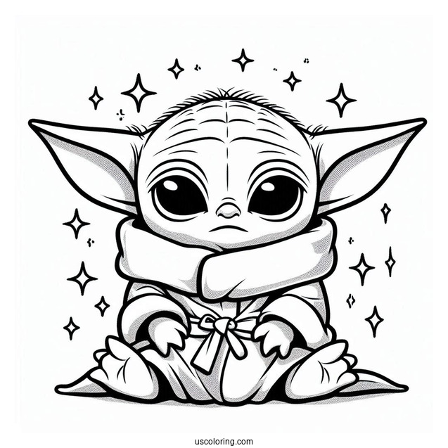 Cute Baby Yoda And Stich To Color