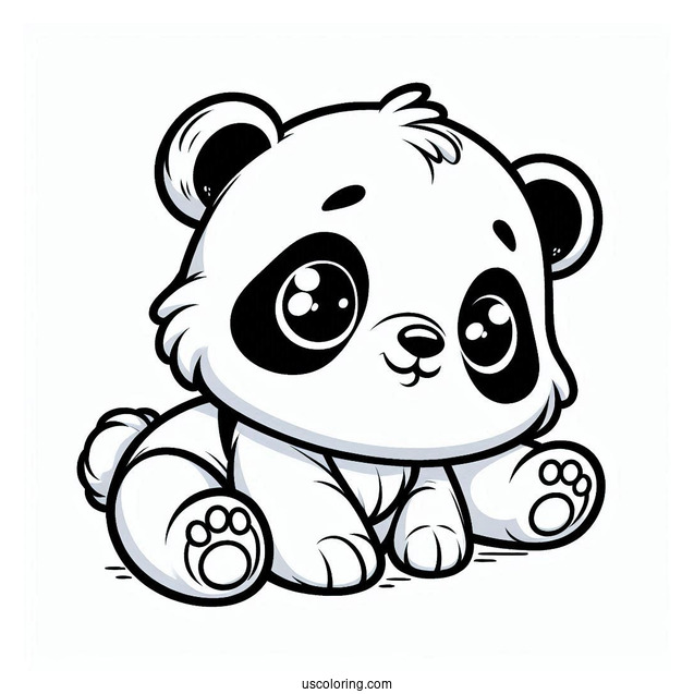 Simple Outline Of Baby Panda To Color