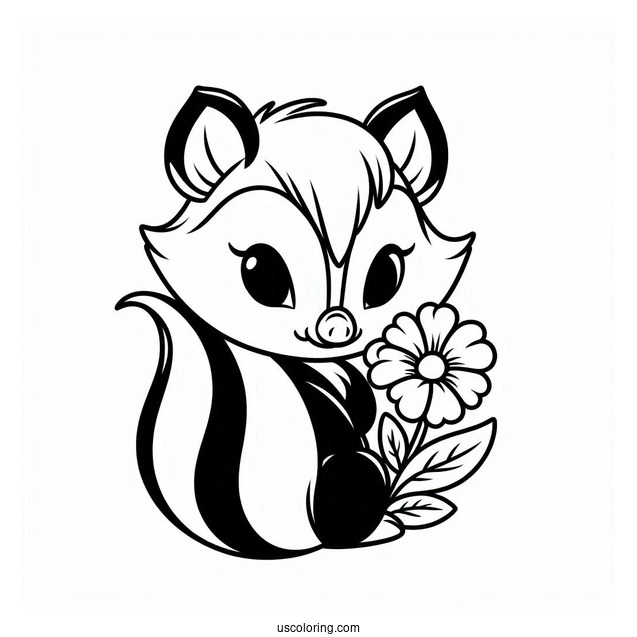 Simple Outline Of Flower The Skunk
