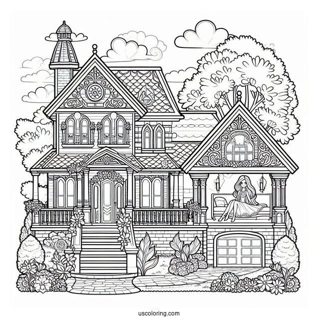Barbie Dream House Coloring Page