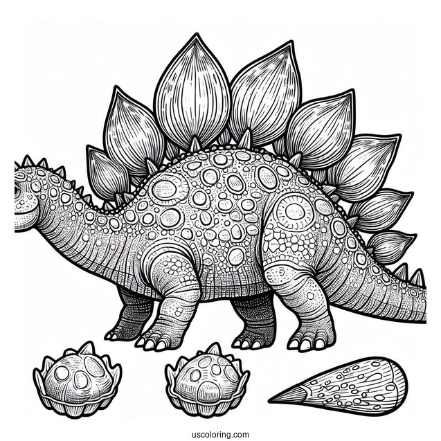 Stegosaurus Coloring Page With Detailed Dermal Plates