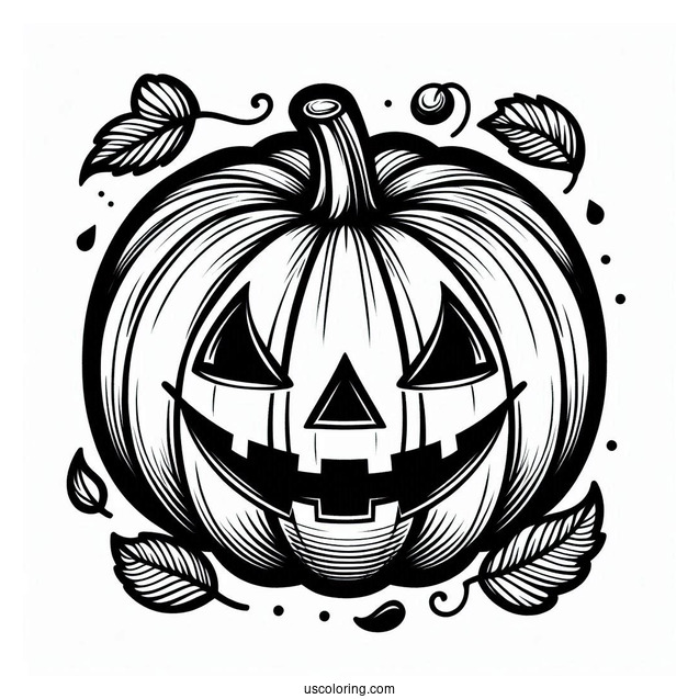 Simple Jack O Lantern Pumpkin Coloring Page Template To Color