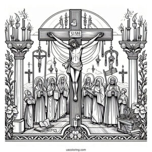Stations Of The Cross Coloring Sheet