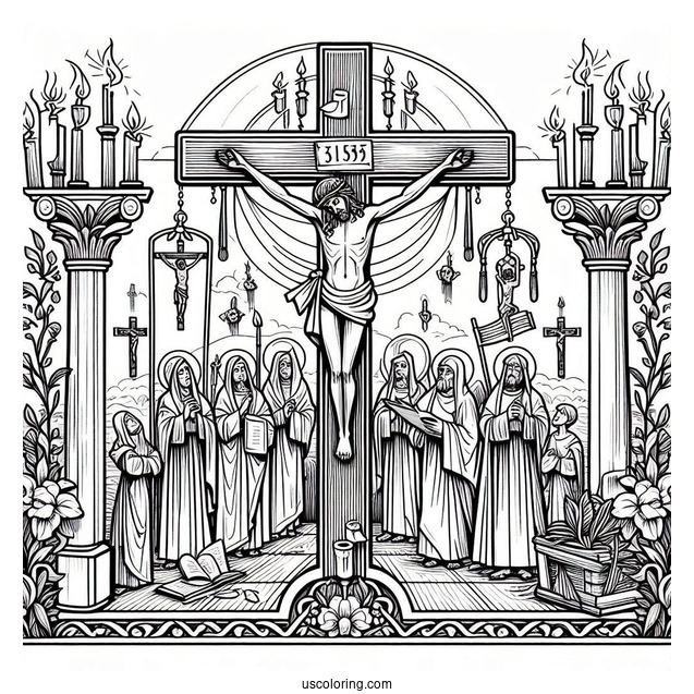 Stations Of The Cross Coloring Sheet