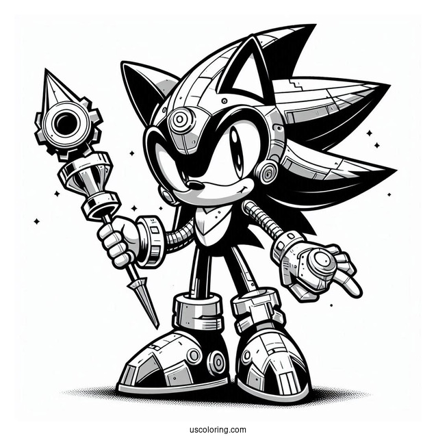 Metal Sonic Coloring Page