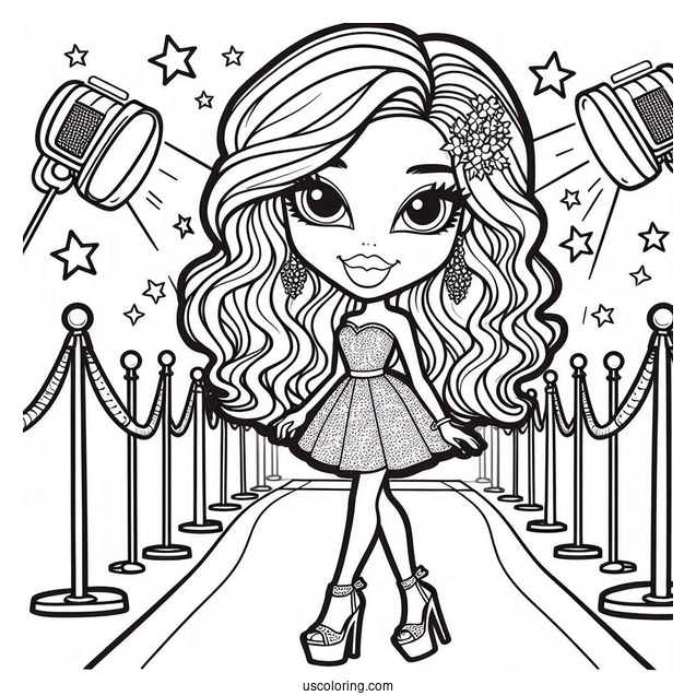 Bratz Chloe On Red Carpet Coloring Sheet