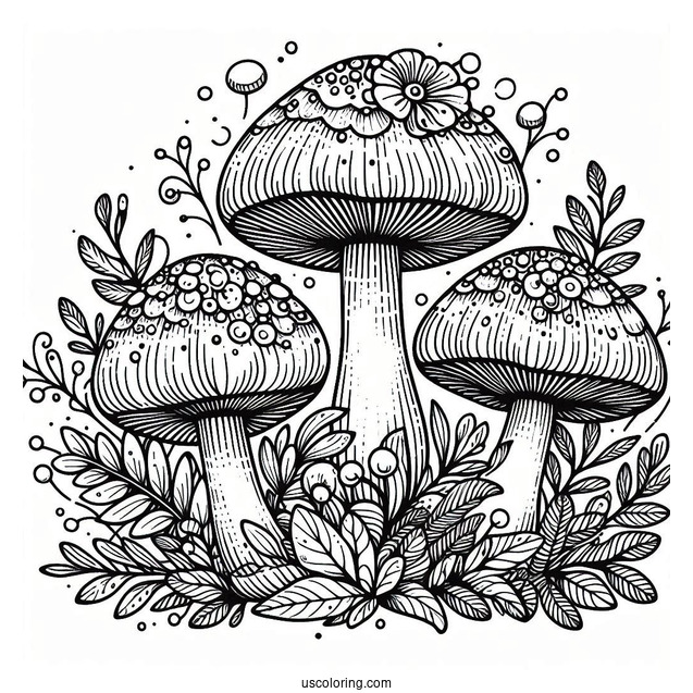 Fantastical Mushroom Coloring Page