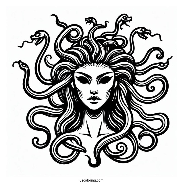 Scary Medusa Coloring Page Head For Kids