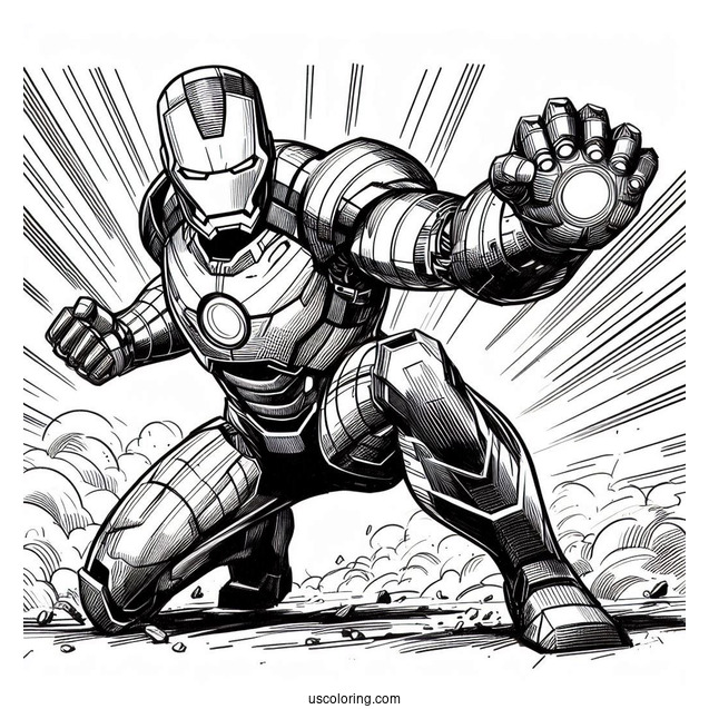 Iron Man In The Middle Of A Fight
