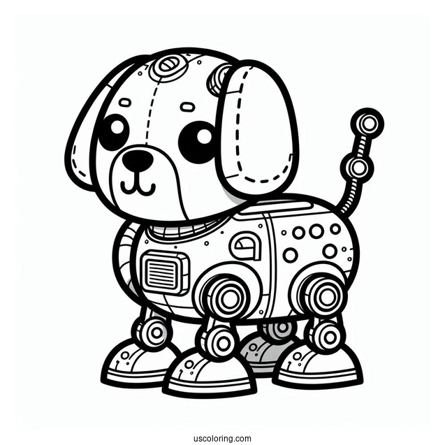 Coloring Page Of Robot Dog To Color