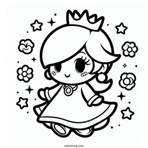 Simple Rosalina Coloring Page For Preschoolers