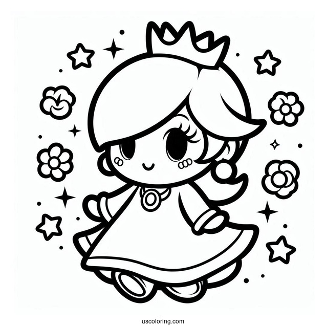 Simple Rosalina Coloring Page For Preschoolers
