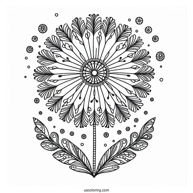 Elegant Dandelion Pattern Coloring Page