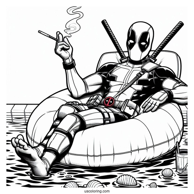 Deadpool Relaxing In Pool