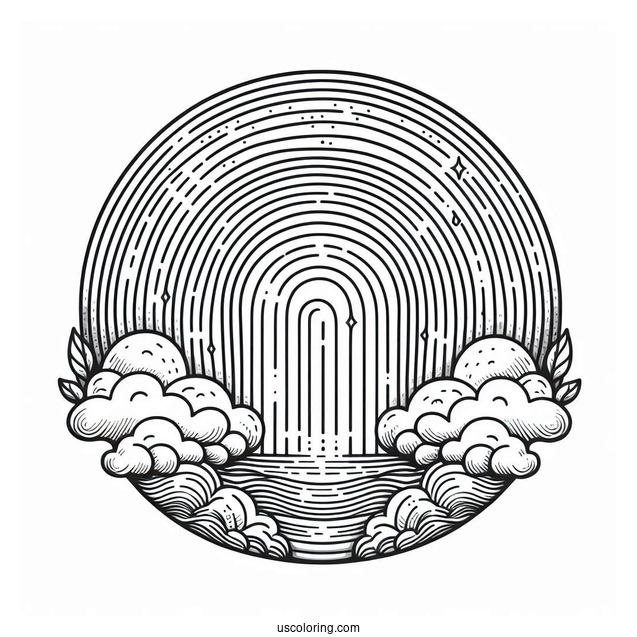 Realistic Looking Rainbow Coloring Page