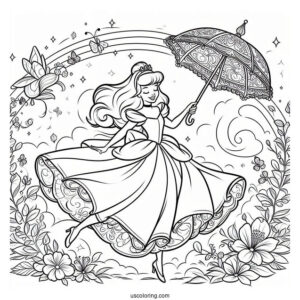 Cinderella Happily Ever After Coloring Sheet