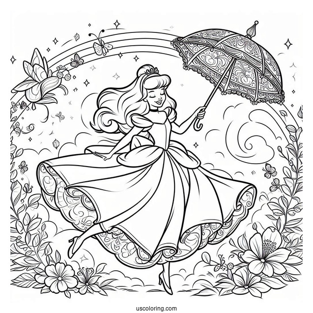Cinderella Happily Ever After Coloring Sheet