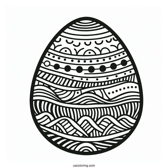 Stripes And Wavy Lines Easter Egg Design