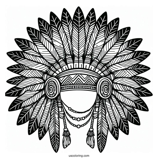 Native American Coloring Page Headdress
