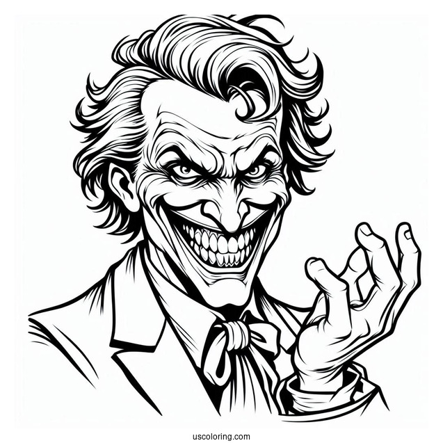 Coloring Sheet Of Joker With Creepy Smile