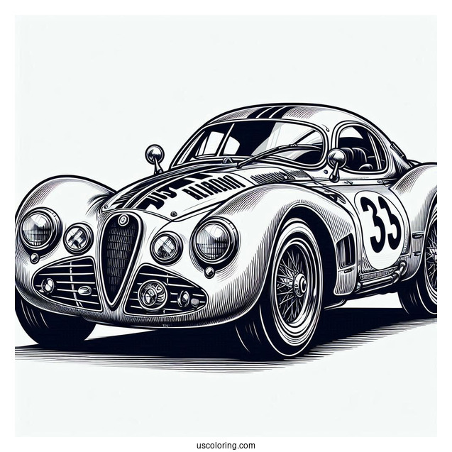 Alfa Romeo Race Car Coloring Sheet