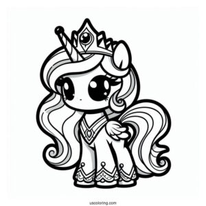 Chibi Princess Celestia Coloring Page For Kids