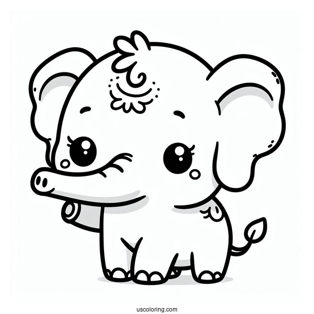 Kawaii Elephant With Little Trunk