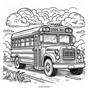 Traditional School Bus Coloring Sheet