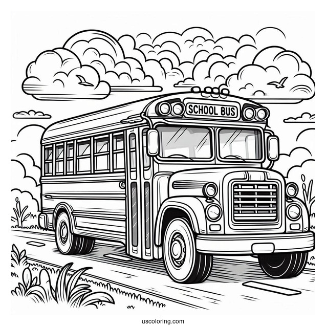 Traditional School Bus Coloring Sheet