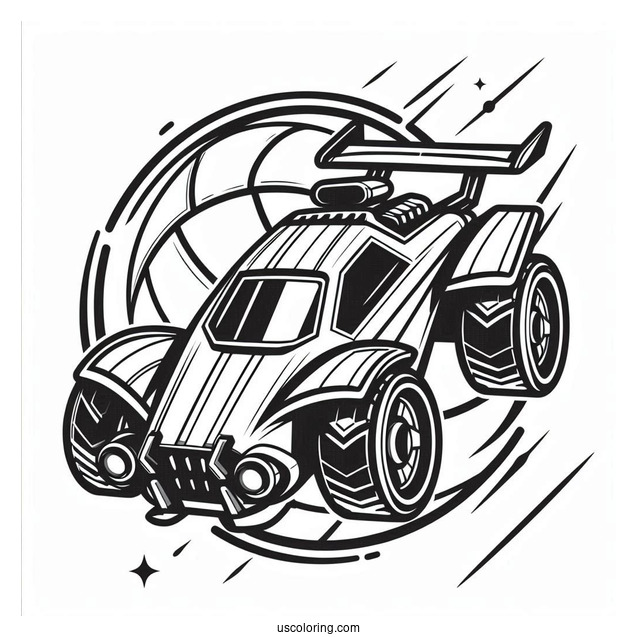 Rocket League Coloring Page Poster For Kids