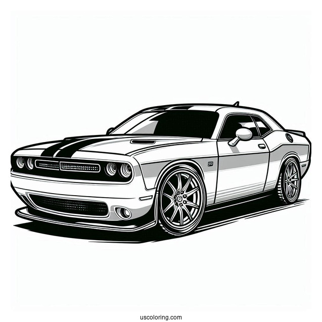 Dodge Challenger Coloring Sheet For Kids