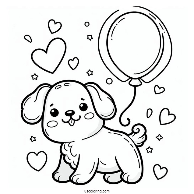 Dog Shaped Balloon To Color