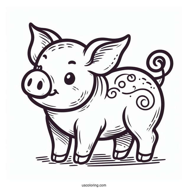 Piglet Coloring Page For Kids