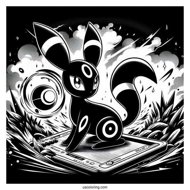 Umbreon VMax Dark Signal Pokemon Card Coloring Page