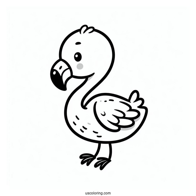 Cute Baby Cartoon Flamingo For Preschoolers
