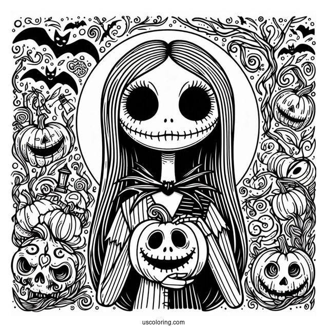 Halloween Coloring Page Of Sally