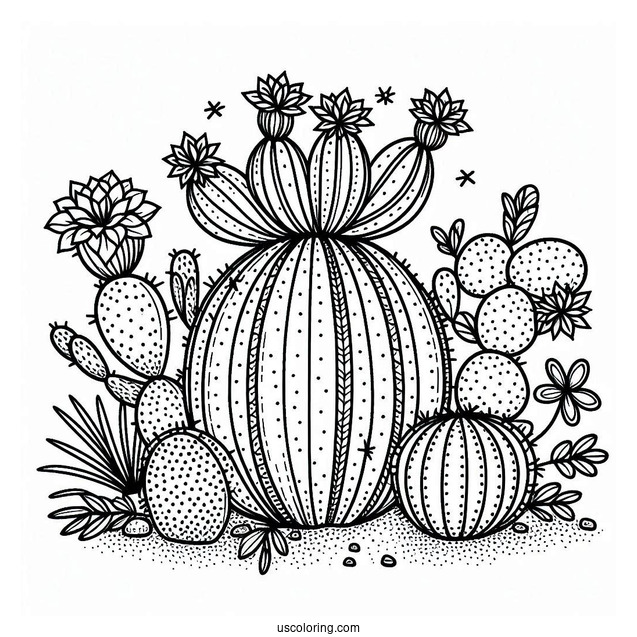 Prickly Pear Cactus Coloring Page