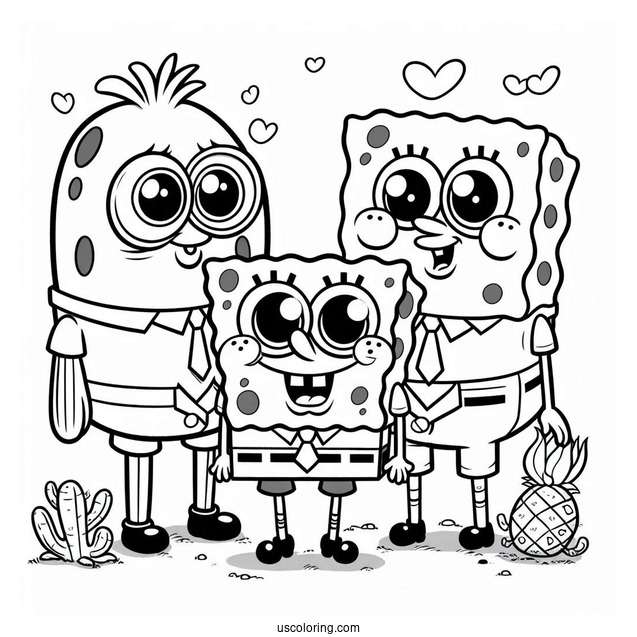 Pufff Family SpongeBob Coloring Page