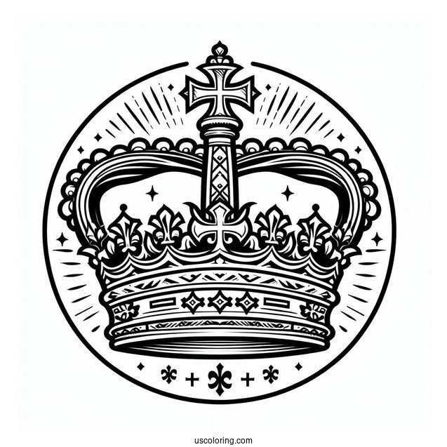 Oultine Of St Edward Heraldic Crown Coloring In