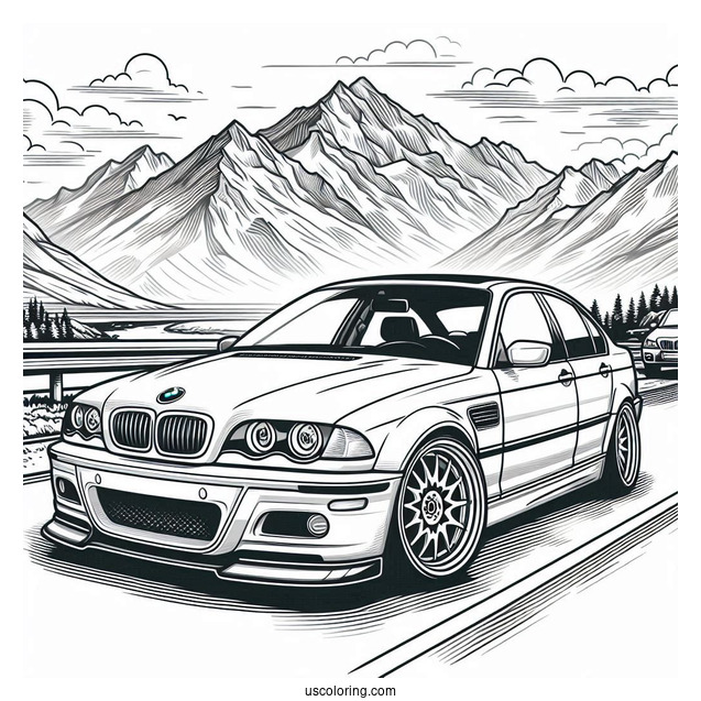 BMW Coloring Page E46 M3 On The Road
