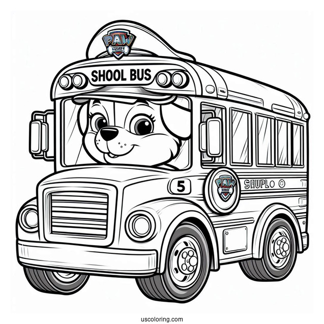 Paw Patrol Bus Coloring Page