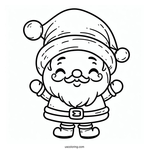 Easy Outline Of Santa To Color For Toddlers