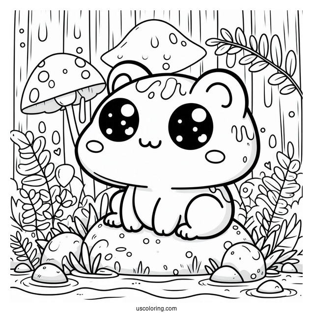 Cute Kawaii Frog In The Wild