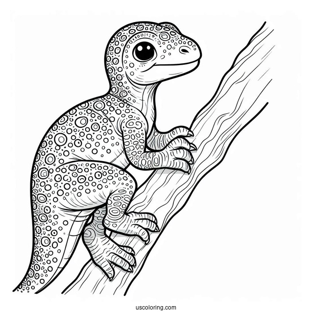 Simple Jobaria Dinosaur Coloring Page Of Climbing Up For Kids