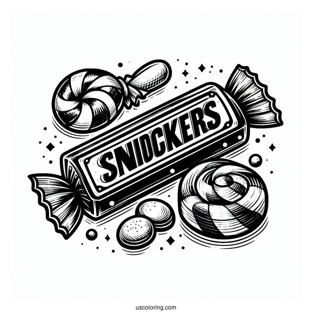 Snickers Candy Bar To Color