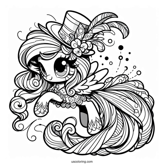 Ragamuffin With Rarity Coloring Page