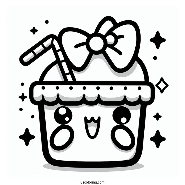 Cute Kawaii Coloring Page For Kids