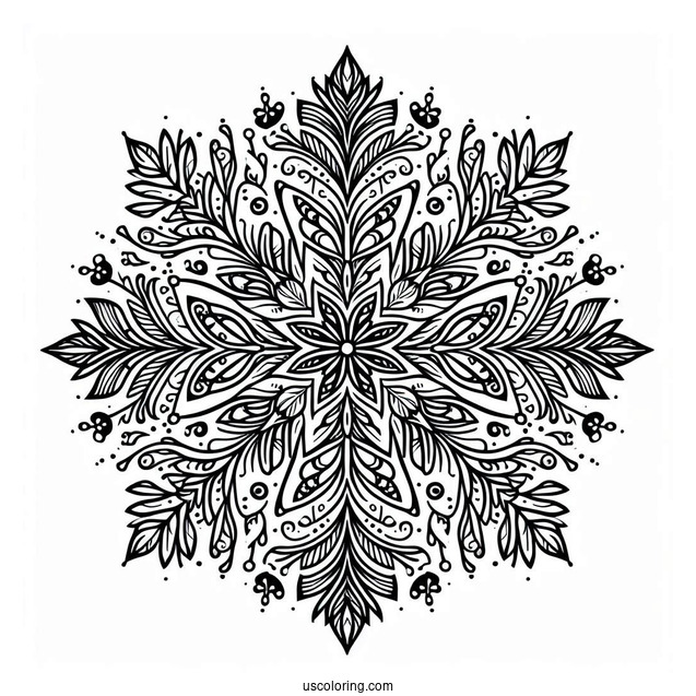 Snowflake Coloring Page Ornaments